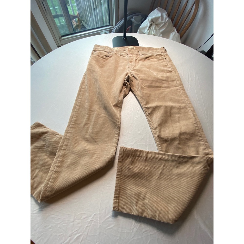J.Crew 484 Slim Fit Corduroy Pants Mens 34x32 Tan Khaki Stretch G7128 FA21